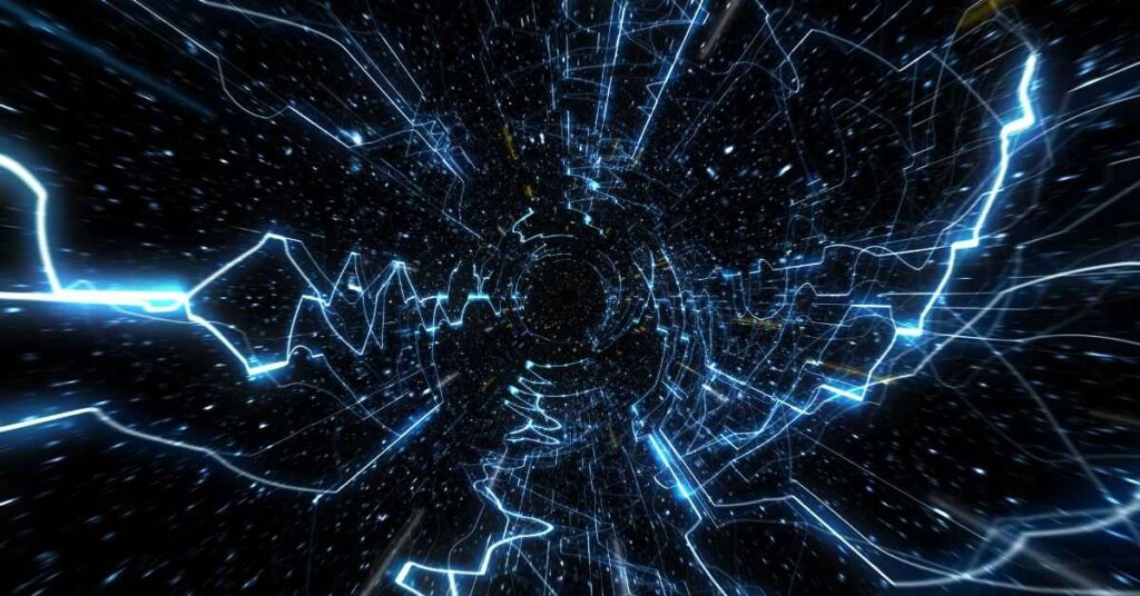 Cracking spacetime fabric showing potential universe instability